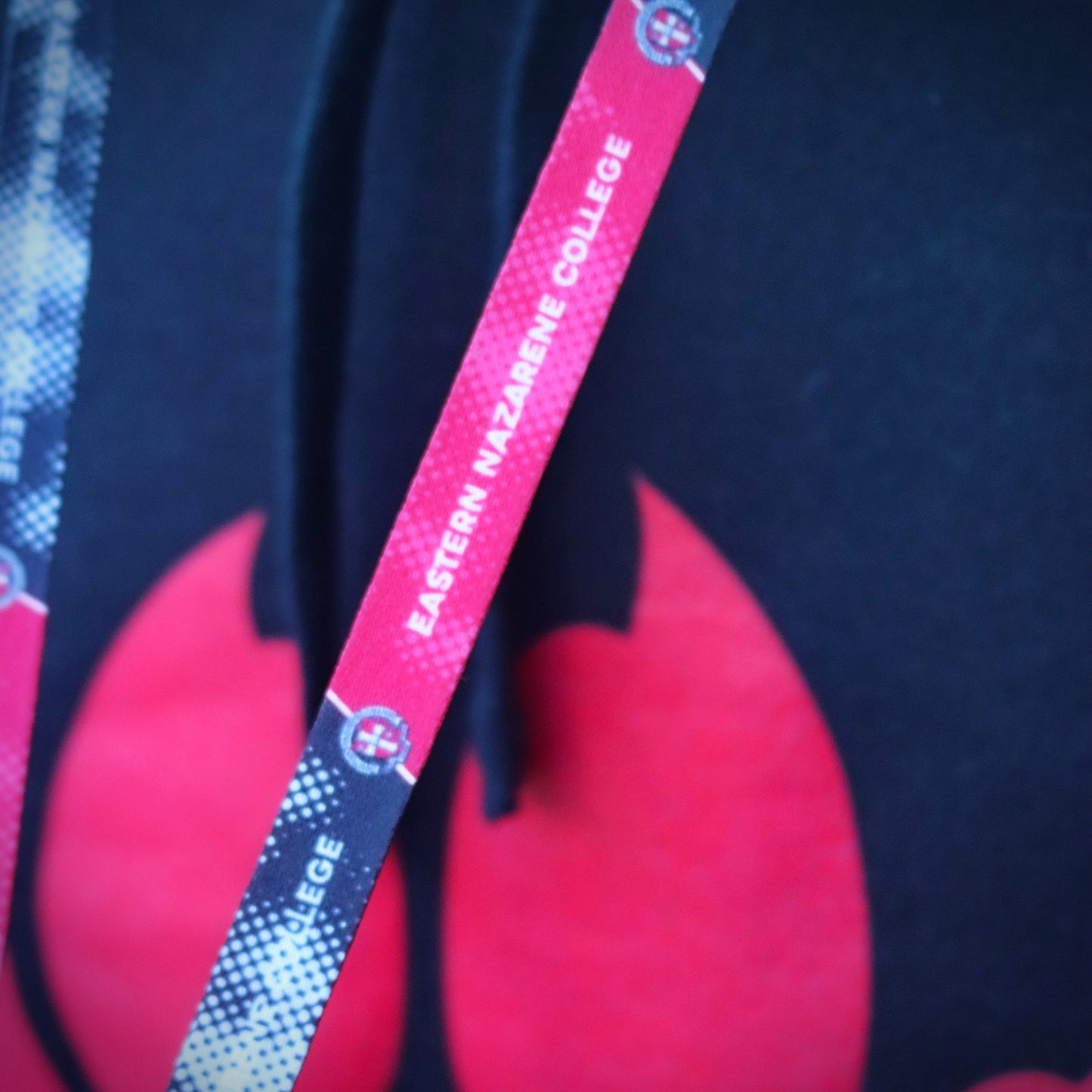 black and red lanyard